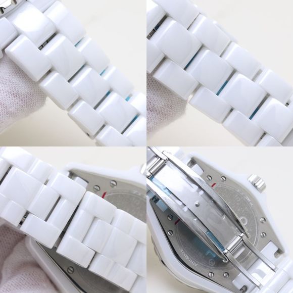 CHANEL J12 H1629 Late Model 12P Diamond White Ceramic x Stainless Steel Men's... - Picture 8 of 10